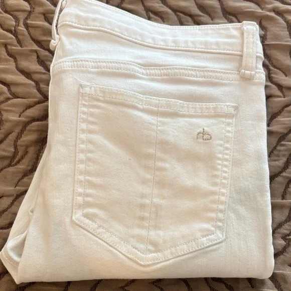 Rag & Bone White Skinny Jeans with Ankle Zippers - Picture 9 of 12